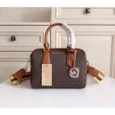 Женская брендовая сумка саквояж Mk Hayes Duffle brown Lux