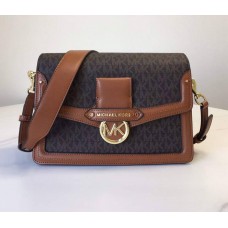 Женская брендовая сумка Mk Jessie brown Lux