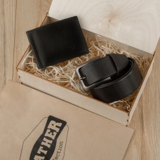Набір подарунковий для чоловіка Leather Collection (зажим і ремінь)