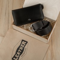 Набор подарочный для мужчин Leather Collection (кошелек и ремень)