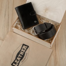Набір подарунковий для чоловіка Leather Collection (гаманець і ремінь)