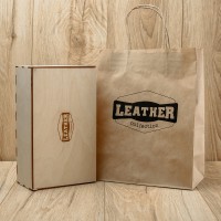 Мужской кожаный ремень с пряжкой автомат Leather Collection (подарочная упаковка) (LC001)