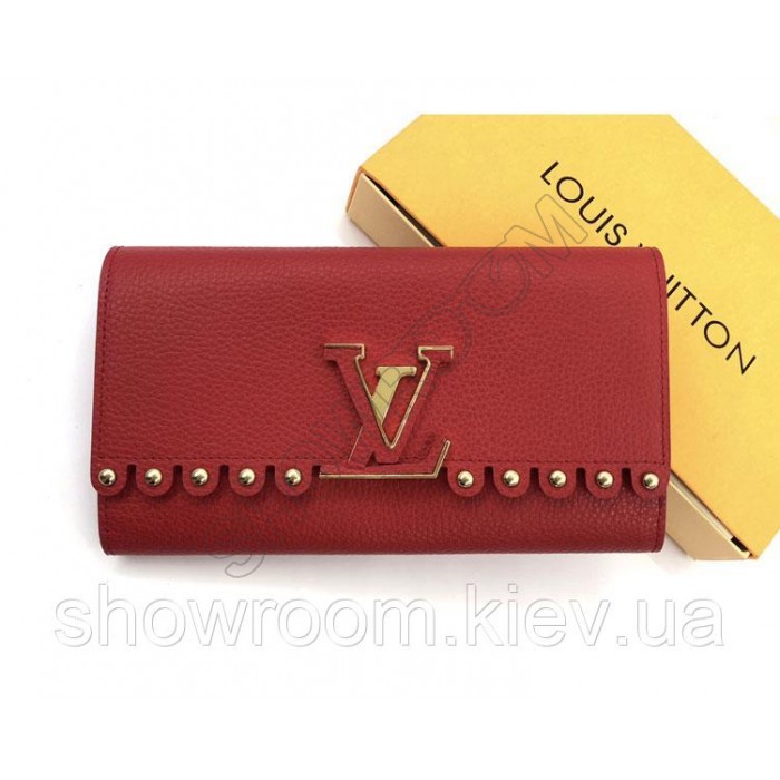 Женский кожаный кошелек Louis Vuitton (64102) red