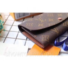  Жіночий шкіряний гаманець Louis Vuitton (60136) brown Lux