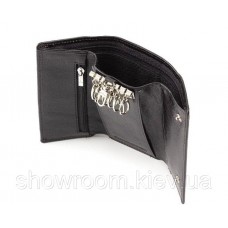 Шкіряна чоловіча ключниця-гаманець (16) black