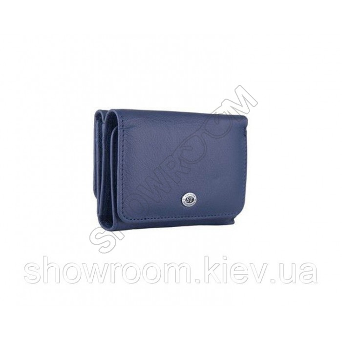 Недорогой женский кожаный кошелек (4401) синий