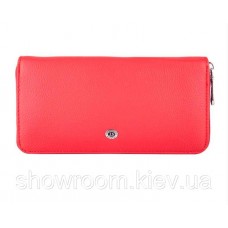  Жіночий шкіряний червоний гаманець на блискавки (102)