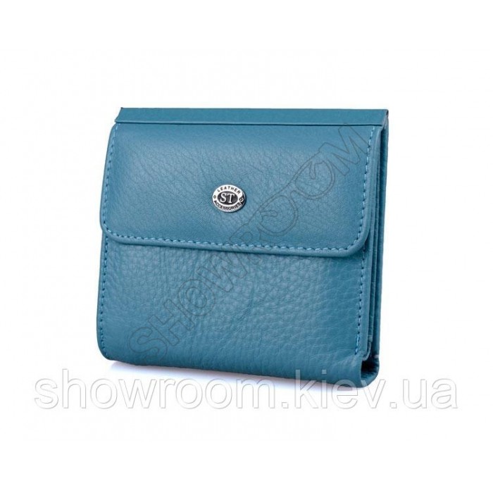 Небольшой женский кожаный кошелек (902) голубой