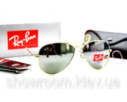  Жіночі сонцезахисні окуляри RAY BAN aviator (золота оправа) (2907)