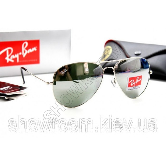 Женские солнцезащитные очки Rb aviator silver mirror 3025 (2906)