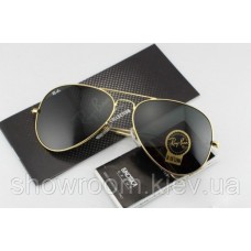 Женские солнцезащитные очки RAY BAN aviator (золотая оправа)