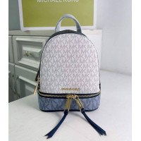 Женский брендовый рюкзак Michael Kors Rhea Zip mini Blue Lux
