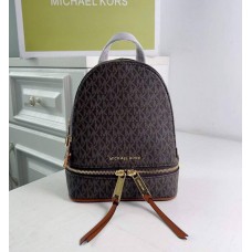 Женский брендовый рюкзак Michael Kors Rhea Zip mini Brown Lux
