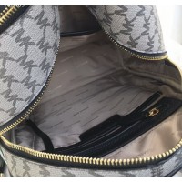 Женский кожаный брендовый рюкзак Michael Kors Rhea Zip (1234) Grey Lux