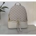 Женский кожаный брендовый рюкзак Michael Kors Rhea Zip (1234) White Lux