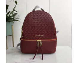 Женский кожаный брендовый рюкзак Michael Kors Rhea Zip G Bordeaux Lux