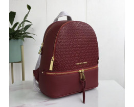 Женский кожаный брендовый рюкзак Michael Kors Rhea Zip G Bordeaux Lux