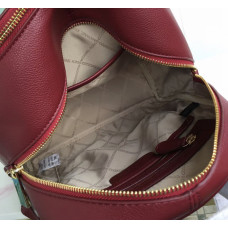 Женский кожаный брендовый рюкзак Michael Kors Rhea Zip G Bordeaux Lux