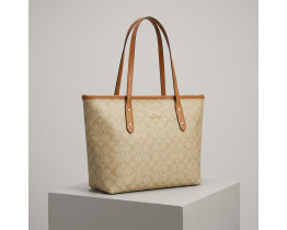 Сумка шоппер Coach City Tote light brown (1386-4)