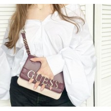 Женская брендовая сумка Guess (W800SS) бордовая
