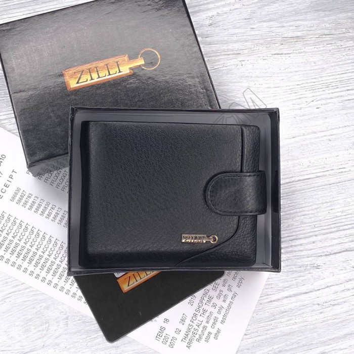 Кожаный мужской кошелек Zilli, подарочная упаковка
