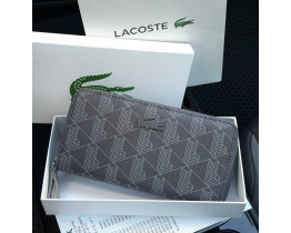 Мужской кошелек Lacoste на молнии (А7) grey