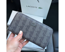 Мужской кошелек Lacoste на молнии (А7) grey