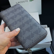  Чоловічий гаманець Lacoste на блискавці (А7) grey