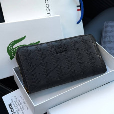 Мужской кошелек Lacoste на молнии (В3) black